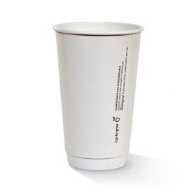 Bio_Packaging_WA_Greenmark_Perth_Paper_Takeaway_Packaging_Supplier_16oz PLA coated DW Cup / Plain White
