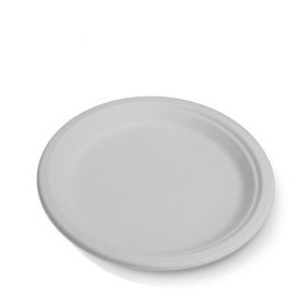 Bio_Packaging_WA_Greenmark_Perth_Food_Takeaway_Packaging_9" Sugarcane Round Plate-White