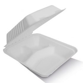 Bio_Packaging_WA_Greenmark_Perth_Food_Takeaway_Packaging_9" 3-Compartment White Clamshell