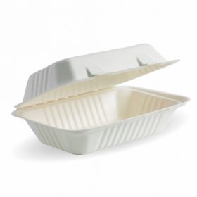 Bio_Packaging_WA_Greenmark_Perth_Food_Takeaway_Packaging_9x6x3" White Clamshell