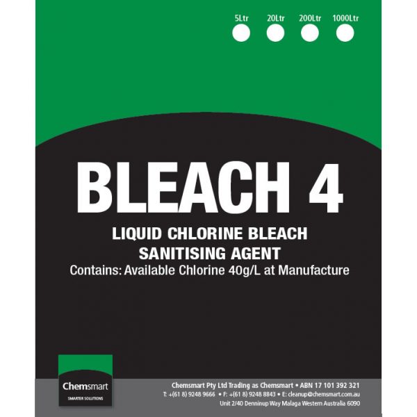 Bio_Packaging_WA_Chemsmart_Chemcial_Packaging_BLEACH (4%) - 20 Liters