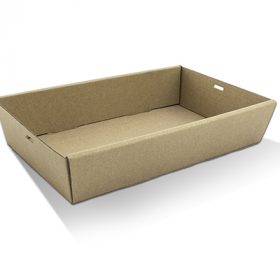 Bio_Packaging_WA_Greenmark_Perth_Paper_Takeaway_Packaging_Supplier_Brown Catering Tray 50mm - Medium (M) 50mm