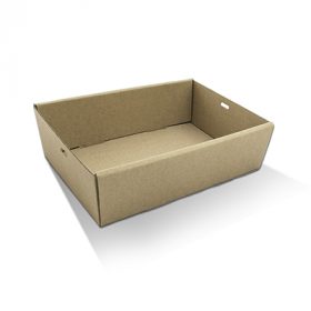 Bio_Packaging_WA_Greenmark_Perth_Paper_Takeaway_Packaging_Supplier_Brown Catering Tray 50mm - Small (S) 50mm