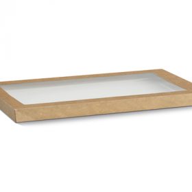 Bio_Packaging_WA_Greenmark_Perth_Paper_Takeaway_Packaging_Supplier_Kraft Catering Tray Lid - Large (L)