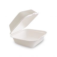 Bio_Packaging_WA_Greenmark_Perth_Food_Takeaway_Packaging_6x6" Sugarcane Burger Box-White