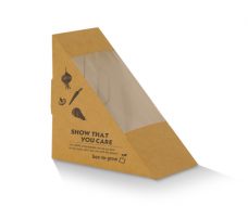 Bio_Packaging_WA_Greenmark_Perth_Paper_Takeaway_Packaging_Supplier_Sandwich Wedge ( Triangle with Window Box)