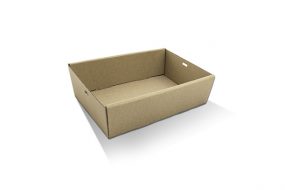 Bio_Packaging_WA_Greenmark_Perth_Paper_Takeaway_Packaging_Supplier_Brown Catering Tray 50mm - Small (S) 50mm